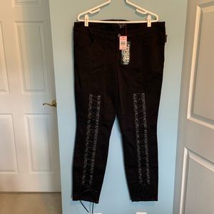 Torrid Tripp NYC punk rock black laced front pants